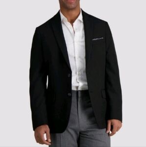 Haggar H26 Men's Flex Series Slim Fit Blazer Jacket ~ Black